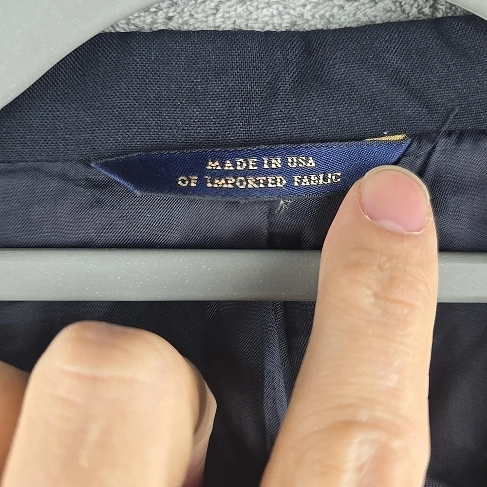 Brooks Brothers Brookease Blazer Mens 50 L Navy Sport Coat Jacket 100% wool‎